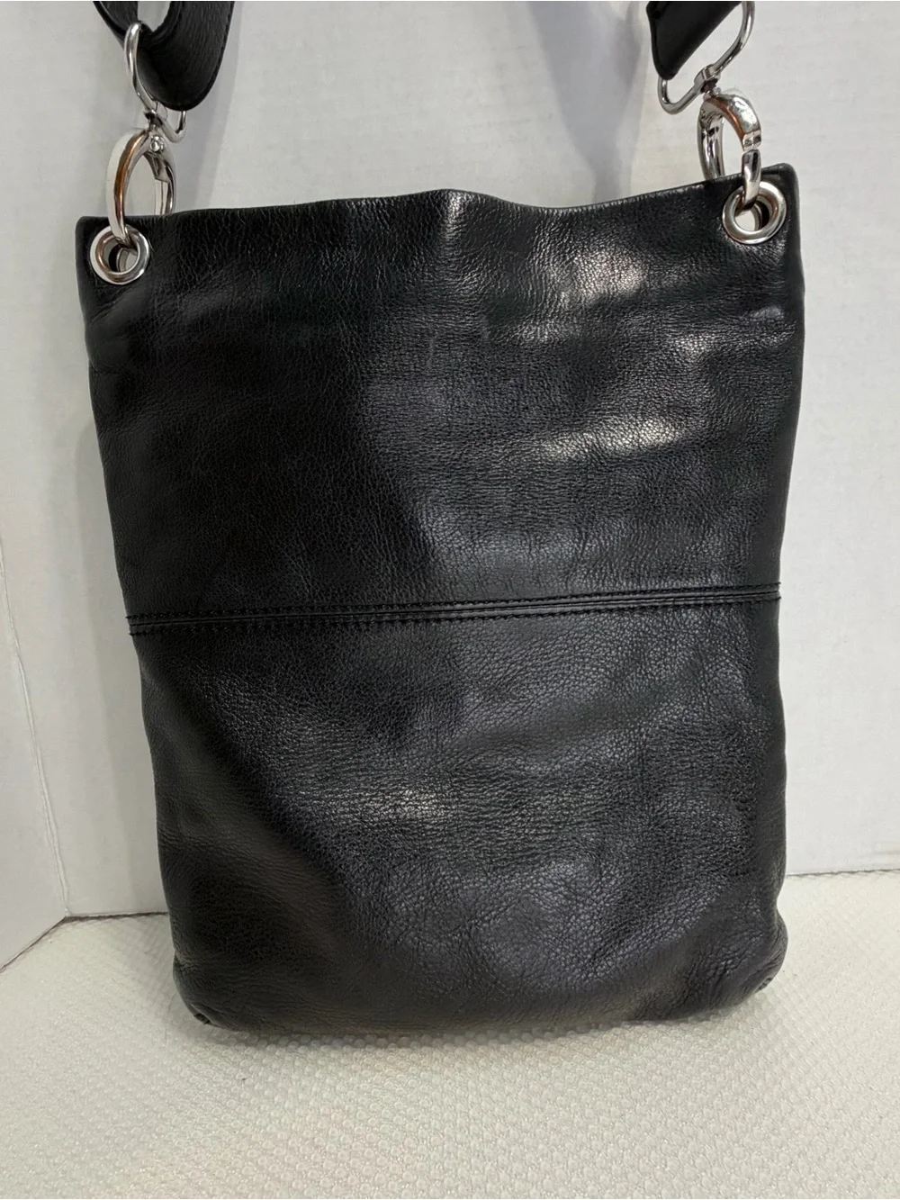 Y2K margot Black Genuine Leather Label Accent